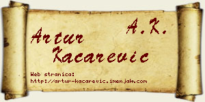 Artur Kačarević vizit kartica